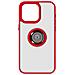 Cover Per Iphone 15 Pro Anello Metallico Supporto Serie Ringrip Bordo Rosso - Foto miniatura 1