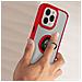 Cover Per Iphone 15 Pro Anello Metallico Supporto Serie Ringrip Bordo Rosso - Foto miniatura 3