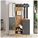 Mobile D'ingresso Design Legno E Grigio Con Specchio Anka - Foto miniatura 3