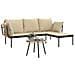Set Salotto da Giardino 3 pz con Cuscini Beige in Polyrattan - Foto miniatura 2