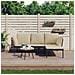 Set Salotto da Giardino 3 pz con Cuscini Beige in Polyrattan - Foto miniatura 3