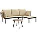 Set Salotto da Giardino 3 pz con Cuscini Beige in Polyrattan - Foto miniatura 5