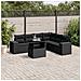 Set Divani Da Giardino Con Cuscini 7pz Nero Polyrattan - Foto miniatura 1