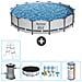 Piscina Fuori Terra - In Giro - 427x107 Cm - Grigio - Include Accessori Coordinati Cb14 - Foto miniatura 1