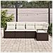 Set di Divani da Giardino  da 5 Pezzi con Cuscini Marrone in Polyrattan, Divano da Giardino per 2 Persone  con Storage e Cuscini Marrone in Polyrattan - Foto miniatura 3