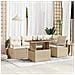 Set Divani da Giardino con Cuscini da 6 Pezzi Beige Rattan Poliacetato, Divano Giardino 2 Posti con Cuscini Beige Rattan Poliacetato - Foto miniatura 2