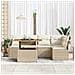 Set Divani da Giardino con Cuscini da 6 Pezzi Beige Rattan Poliacetato, Divano Giardino 2 Posti con Cuscini Beige Rattan Poliacetato - Foto miniatura 3