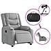 Poltrona Elettrica Reclinabile Grigio Chiaro in Tessuto - Foto miniatura 6