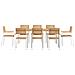 Set da Pranzo da Giardino  9 Pezzi Legno Massello di Acacia, Tavolo da Pranzo all'aperto  200x90x74.5 cm Legno Massello di Acacia, Sedie da Giardino impilabili  4 pz Legno Massello di Acacia e Acciaio - Foto miniatura 7