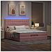 Struttura Letto Pouf con Materassi Rosa 180x200 cm Velluto - Foto miniatura 3