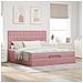 Struttura Letto Pouf con Materassi Rosa 180x200 cm Velluto - Foto miniatura 4