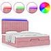 Struttura Letto Pouf con Materassi Rosa 180x200 cm Velluto - Foto miniatura 5