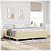 Letto a molle con materasso Bianco e crema 200 x 200 cm Tessuto - Foto miniatura 2