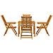 Set da Pranzo per Giardino 5 pcs Marrone 90 x 90 x 74 cm - Foto miniatura 7