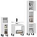 Set di Mobili da Bagno 3 pz Bianco in Legno Multistrato - Foto miniatura 4