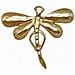 Spilla A Forma Di Libellula In Zama Placcata Oro 6,5x8 Cm - Foto miniatura 1