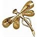 Spilla A Forma Di Libellula In Zama Placcata Oro 6,5x8 Cm - Foto miniatura 2