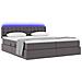 Letto con contenitore e LED Grigio 200 x 200 cm Pelle Sintetica - Foto miniatura 3