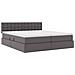 Letto con contenitore e LED Grigio 200 x 200 cm Pelle Sintetica - Foto miniatura 6