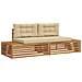 Set di divani da esterno con cuscino 2 Pezzo Naturale e Beige - Foto miniatura 1