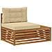 Set di divani da esterno con cuscino 2 Pezzo Naturale e Beige - Foto miniatura 4