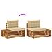 Set di divani da esterno con cuscino 2 Pezzo Naturale e Beige - Foto miniatura 7