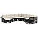 Set Divano da Giardino 11 pcs Nero e Bianco Crema polyrattan - Foto miniatura 1