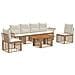 Set Divano da Giardino 7 pz Naturale e Bianco Crema polyrattan - Foto miniatura 1