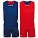 Kit Double - Completino Da Basket Reversibile Di Maglia Smanicata E Pantaloncino Di Colore Blu / rosso Taglia M - Foto miniatura 1