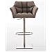 Sgabello Alto Bar Damaso I Sgabello Design Cucina Trapuntato in Tessuto con Braccioli E Schienale Imbottiti l Sedia Sgabello Bar Pub con Poggiapiedi Marrone Terra Acciaio Inox - Foto miniatura 2
