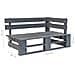 Divano Angolare da Giardino Pallet Legno Pino Impregnato Grigio - Foto miniatura 3
