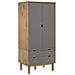 Armadio Marrone E Grigio 76,5x53x172 Cm Legno Massello Di Pino - Foto miniatura 2