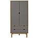Armadio Marrone E Grigio 76,5x53x172 Cm Legno Massello Di Pino - Foto miniatura 3