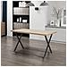 Tavolo Rettangolare Bryan Rovere Gambe Incrociate Nere 139x80x76 - Foto miniatura 1