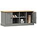 Panca Porta Scarpe Vigo 106x35x40 Cm Legno Massello Pino Grigio - Foto miniatura 3