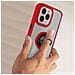Cover Per Iphone 15 Pro Max Anello Metallico Supporto Serie Ringrip Bordo Rosso - Foto miniatura 3