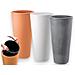 Vaso Tondo Alto A Cono Ø40xh78 Cm In Resina Resistente Da Esterno Con Vaschetta Estraibile Tirso Plus Gdm - Terracotta - Foto miniatura 1