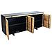 Mobile Credenza Da Interno Salotto In Legno Di Pino A 4 Ante Con Contorno In Legno Nero Linea Industrial - Foto miniatura 2