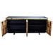 Mobile Credenza Da Interno Salotto In Legno Di Pino A 4 Ante Con Contorno In Legno Nero Linea Industrial - Foto miniatura 4
