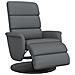 Poltrona Reclinabile Con Poggiapiedi Grigia In Similpelle - Foto miniatura 2