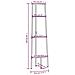 Scaffale Angolare A 4 Ripiani Marrone Chiaro E Nero 45,5x31,5x150 Cm - Foto miniatura 7