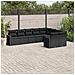 Set Divani Da Giardino 9 Pz Con Cuscini Nero In Polyrattan - Foto miniatura 3