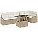 Set di Divani da Giardino in Rattan con Cuscini 7 Pezzi Beige - Foto miniatura 1