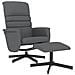 Poltrona Reclinabile con Poggiapiedi Grigia in Similpelle - Foto miniatura 1