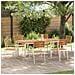 Set da Pranzo da Giardino  a 7 Pezzi in Legno Massello Teak, Tavolo da Pranzo Esterno  200x90x74.5 cm in Legno Massello Teak, Sedie da Giardino impilabili  2 pz in Legno Massello Teak e Acciaio, Sedie da Giardino impilabili  4 pz in Legno Massello Teak e  - Foto miniatura 2