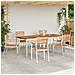 Set da Pranzo da Giardino  a 7 Pezzi in Legno Massello Teak, Tavolo da Pranzo Esterno  200x90x74.5 cm in Legno Massello Teak, Sedie da Giardino impilabili  2 pz in Legno Massello Teak e Acciaio, Sedie da Giardino impilabili  4 pz in Legno Massello Teak e  - Foto miniatura 4