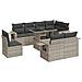 Set Divano da Giardino 9pz con Cuscini Grigio Chiaro Polyrattan - Foto miniatura 1