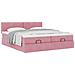 Struttura Letto Pouf con Materassi Rosa 180x200 cm Velluto - Foto miniatura 5