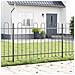 Recinzione da Giardino  Grigia con Parte Superiore ad Arco 5,1x1 m in Acciaio - Foto miniatura 2