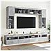 Set Mobili TV a Muro 8 pz con Luci LED Grigio Cemento - Foto miniatura 4